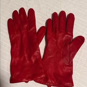 Preston & York Vibrant Red Leather Gloves